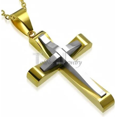 Talitha Двоен кръст в златисто и сребристо