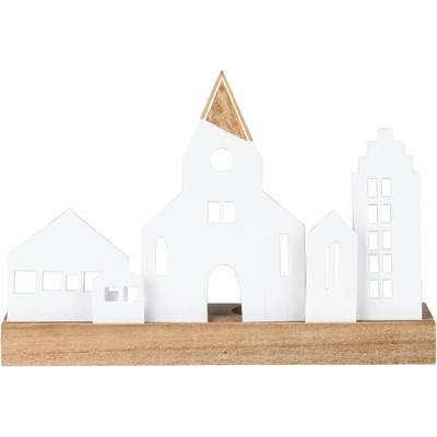räder Svícen Little Town, bílá barva, přírodní barva, dřevo, porcelán