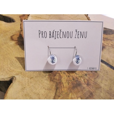 Laboka visací náušnice skleněné List 0001287