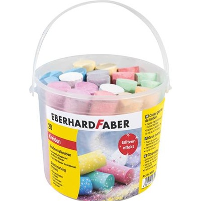 Eberhard Faber Асфалтова креда, комплект от 20 броя, eberhard faber, 6 блестящи цвята 526520 (526520)
