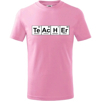 Periodická tabulka Teacher tričko detské ružová