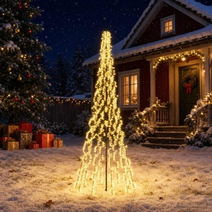 vidaXL LED Коледна Елха 285 см 1550 LED светодиода Топло бяло Стомана (42053570)