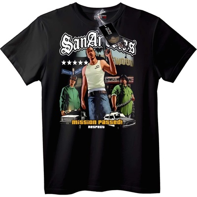 NOONEBRAND Тениска GTA San Andreas мисия преминала - 3XL, White