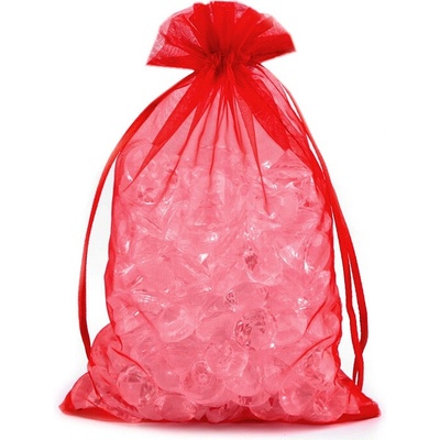 Dárkový pytlík 14x21 cm organza - červená (10 ks)