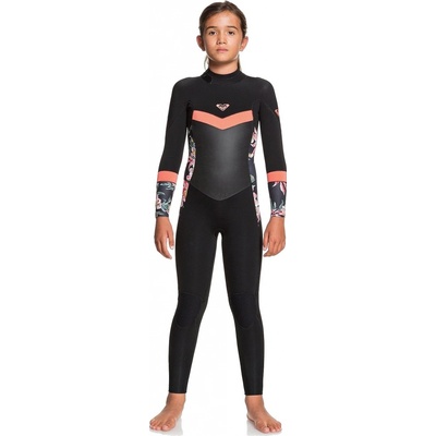 Roxy 4/3 Syncro Girl Back Zip Black/Bright Coral