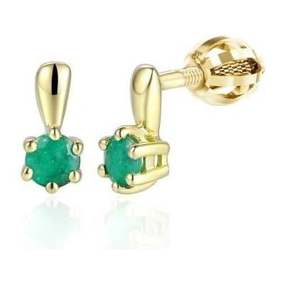 Gems, Luxusní peckové náušnice Nivora se smaragdy ze žlutého zlata, 585-38-3-4103.0Z00.0.00.606.05