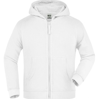 James & Nicholson Detská mikina na zips s kapucňou JN059k - Biela