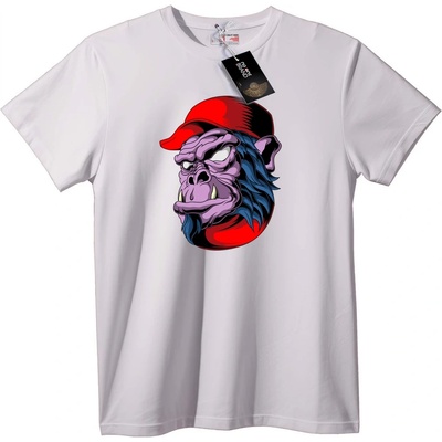 NOONEBRAND Тениска Горила в Червена Шапка - 7XL, Black
