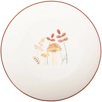 Clayre & Eef Biely porcelánový dezertný tanierik Little Forest Jewels 20*2 cm
