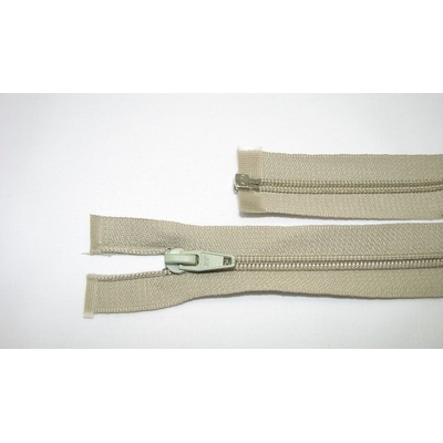 Zips špirála deliteľný 5mm - dĺžka 35cm, farba šedo béžová