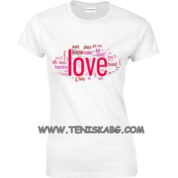 Image 1 of Fruit of the Loom Тениска с надпис - Love, need, make