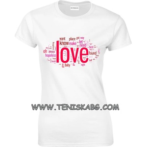 Fruit of the Loom Тениска с надпис - Love, need, make