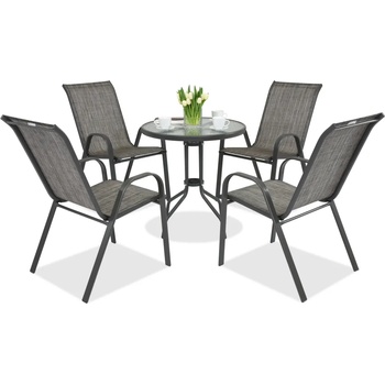 Garden Point Метална градинска мебел Modena за 4 човека с масичка Garden Point сива (GAP474-4)