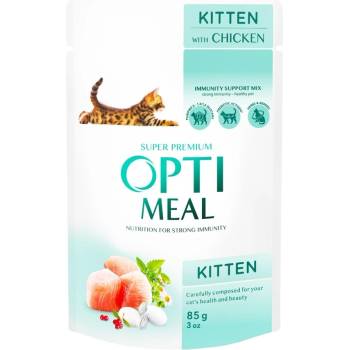 Image 1 of Optimeal Pouch Kitten with Chicken пауч за котенца под 12 месеца с пиле 85 gr