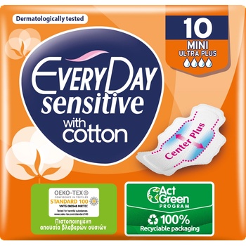 Everyday Sensitive Mini Ultra Plus Дамски превръзки, 10 броя, Everyday