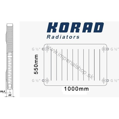 Korad Radiators 21K 550 x 1000 mm