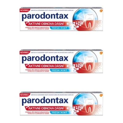Parodontax Aktivní obnova dásní Fresh Mint s fluoridem 3 x 75 ml