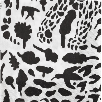 Iittala Хартиени салфетки Oiva Toikka Cheetah 33 x 33 см черно-бели (1061269)