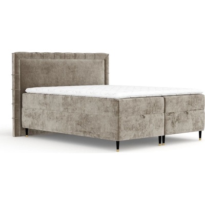 Maison de Reve Бежово боксспринг легло с място за съхранение 200x200 cm Voyage - Maison de Rêve (VOYAGE200_MDR_P0_LOT30_M3_LOT30_T15_L5)