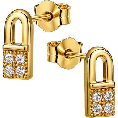 Zlaton Náušnice žluté zlato s kameny pecky 0.80cm 0.80g 000642504249