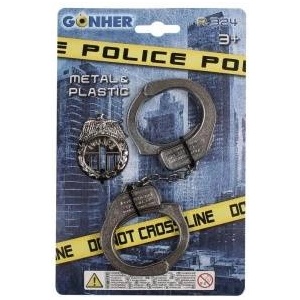 Gonher Police handcuffs + GONHER 324/0 badge