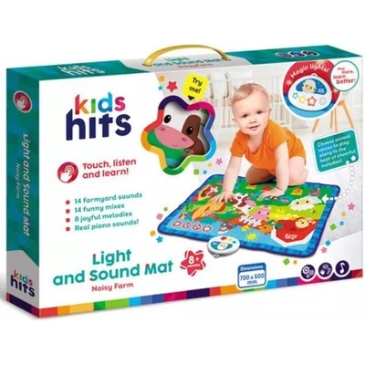 KIDS HITS Детски Хитове: Игрална постелка със звукови и светлинни ефекти - Шумната ферма (kh04/002)