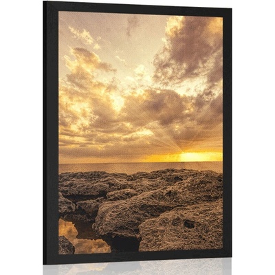 Plakát skály moře - 20x30 silver