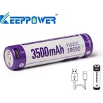 KeepPower Батерия Keeppower 18650 3500mAh 8A със защита и USB Type-C порт (0702000117)