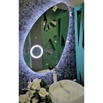 Inter Ceramic Led огледало за баня с нестандартна форма, с увеличителна част, 120/70 см (icl 1808)