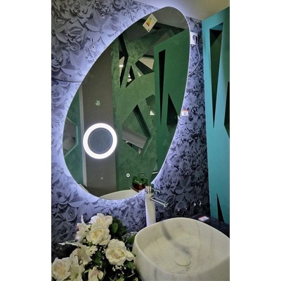 Inter Ceramic Led огледало за баня с нестандартна форма, с увеличителна част, 120/70 см (icl 1808)