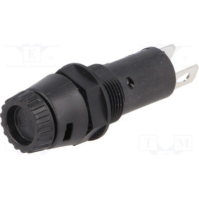 SCHURTER 3101.0015 Zásuvka; 5x20mm; 10A; 250VAC; FPG1; na panel; černá; UL94V-0; IP40