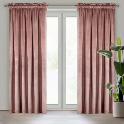 Design 91 ZATEMŇOVACÍ ZÁVĚS NA PÁSCE ROSA 140X270 CM TMAVĚŘŮŽOVÁ