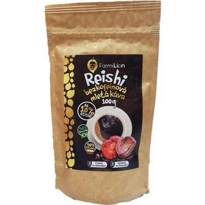 Reishi bezkofeínová káva mletá 100g 10% REISHI Najtelo