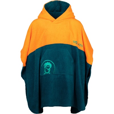 Trollkids Детско пончо за сърф Trollkids Kid's Kvalvika Surf Poncho - Sahara Sunset / Lagoon Green - размер 128 (EU) (750-2499-0312)