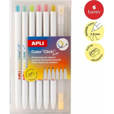 Apli Color Click Mix mechanická pastelka vícebarevná sada 6 ks balení 20550