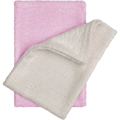 T-TOMI Bamboo Washcloth Natur + Pink кърпа за измиване 14x20 cm 2 бр