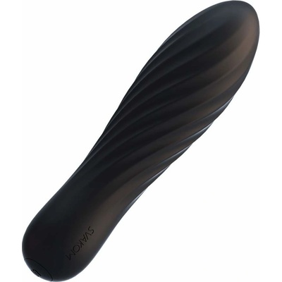 Svakom černý Silikonový s drážkovaným tělem Tulip 10,6 cm 2,6 cm