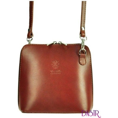 Diva kožená malá dámská crossbody kabelka hnědá
