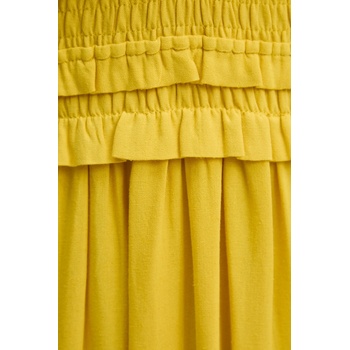 ANSWEAR Рокля с лен Answear. LAB в жълто дълга разкроена (91220.tos)