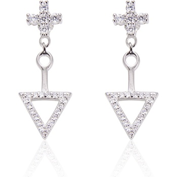 Silenti Jewelry Сребърни обеци "Триъгълно Съкровище
