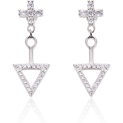 Silenti Jewelry Сребърни обеци "Триъгълно Съкровище