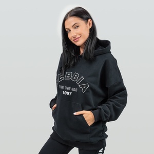 NEBBIA Дамски оувърсайз суичър Gym Rat Black S