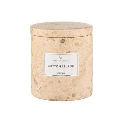 Blomus (Германия) Ароматна свещ BLOMUS FRABLI с аромат Cotton Island - Ø8 х h9 см - цвят травертин (BLOMUS 65449)
