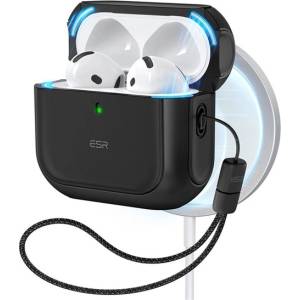 ESR ORBIT HALOLOCK пластмасов калъф, удароустойчив, MagSafe, ЧЕРЕН Apple AirPods 4 GP-171644 (GP-171644)