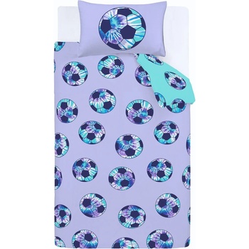 Catherine Lansfield Лилаво-тюркоазено двойно детско спално бельо 200x200 cm Tie Dye Football - Catherine Lansfield (BD/58188/W/DQS/LI)