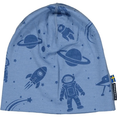 Dětská bambusová fleecová čepice Blue astronaut Geggamoja