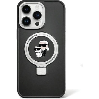 KARL LAGERFELD Кейс Karl Lagerfeld KLHMP13LHMRSKCK за iPhone 13 Pro 6.1"", черен / черен, твърд, Ring Stand Karl&Choupette MagSafe (KXG0075630)