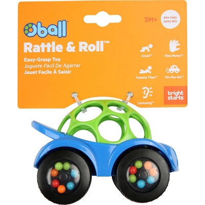 Oball autíčko Rattle&Roll modro/zelené