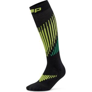 CEP Мъжки компресионни чорапи CEP Core Run Merino Tall 3.0 Compression socks - Black / Lime - размер IV (207-0559-0112)