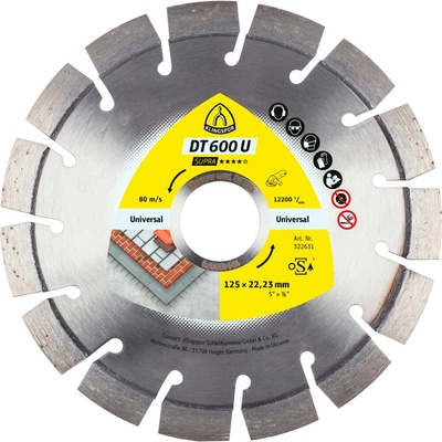 Klingspor Supra diamantový rezný kotúč 125 x 22,23 mm DT600U 322631